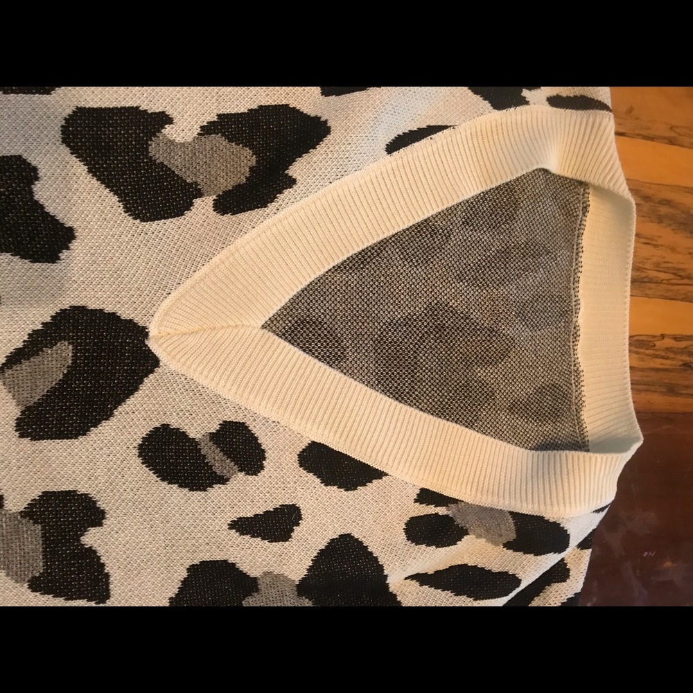 🎉HP🎉White Cheetah Print V Neck Sweater! - Picture 4 of 6